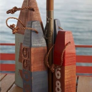 POTTERY BARN Nautical Wooden Buoys Decor